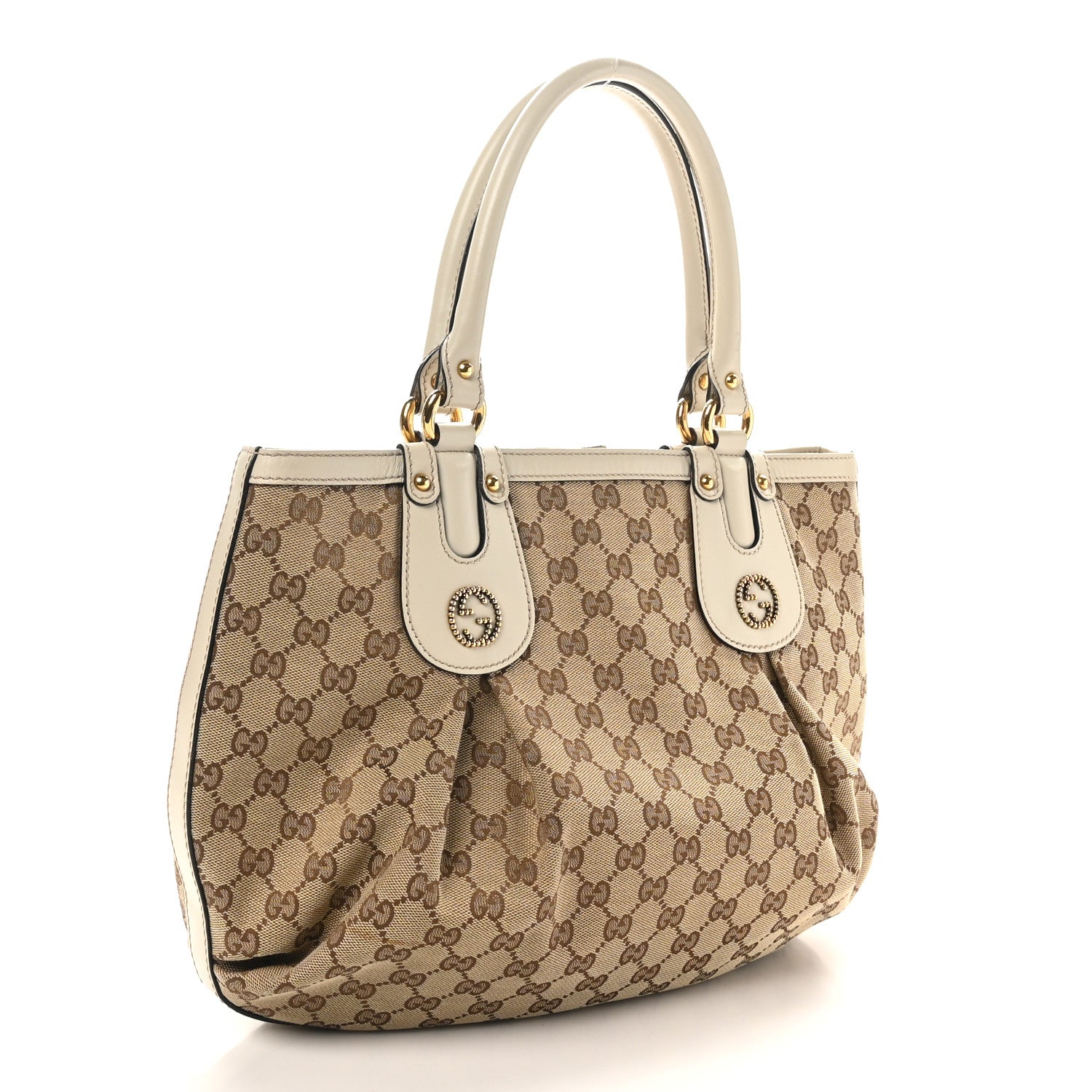 Gucci Monogram Medium Scarlett Studded Tote Off White 3 of 12