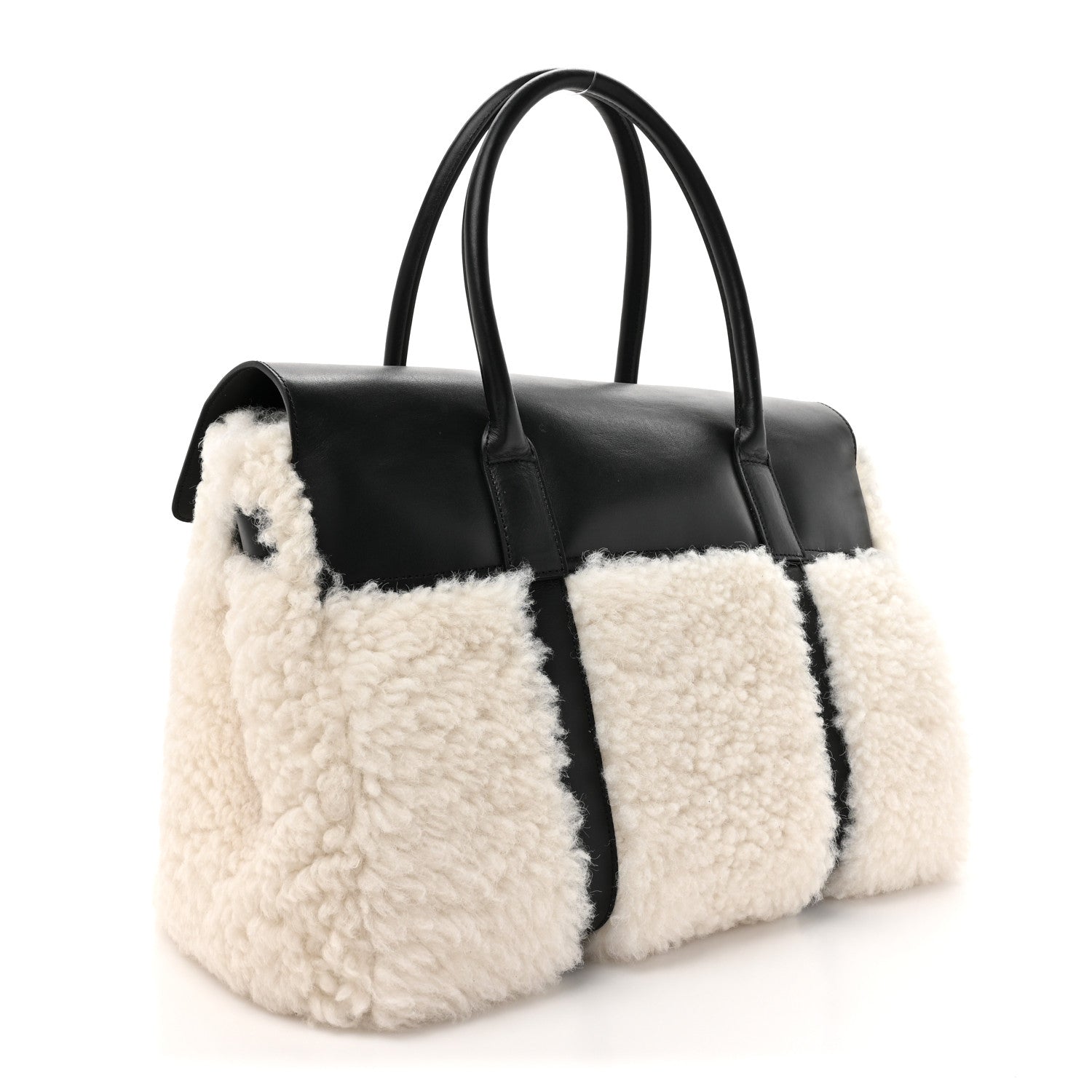 Mulberry Smooth Calfskin Shearling Bayswater Black 3 of 9