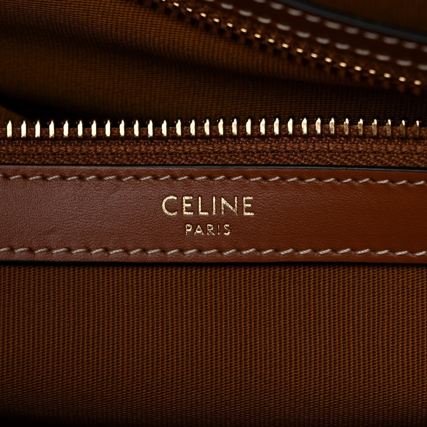 Triomphe Canvas Calfskin Horizontal Cabas Tan