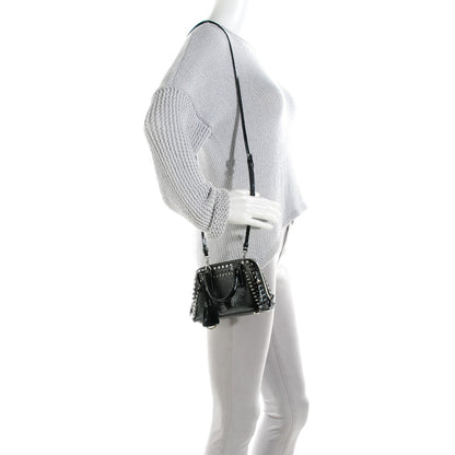 Prada Saffiano Vernice Crystal Studded Mini Promenade Tote Black 2 of 7