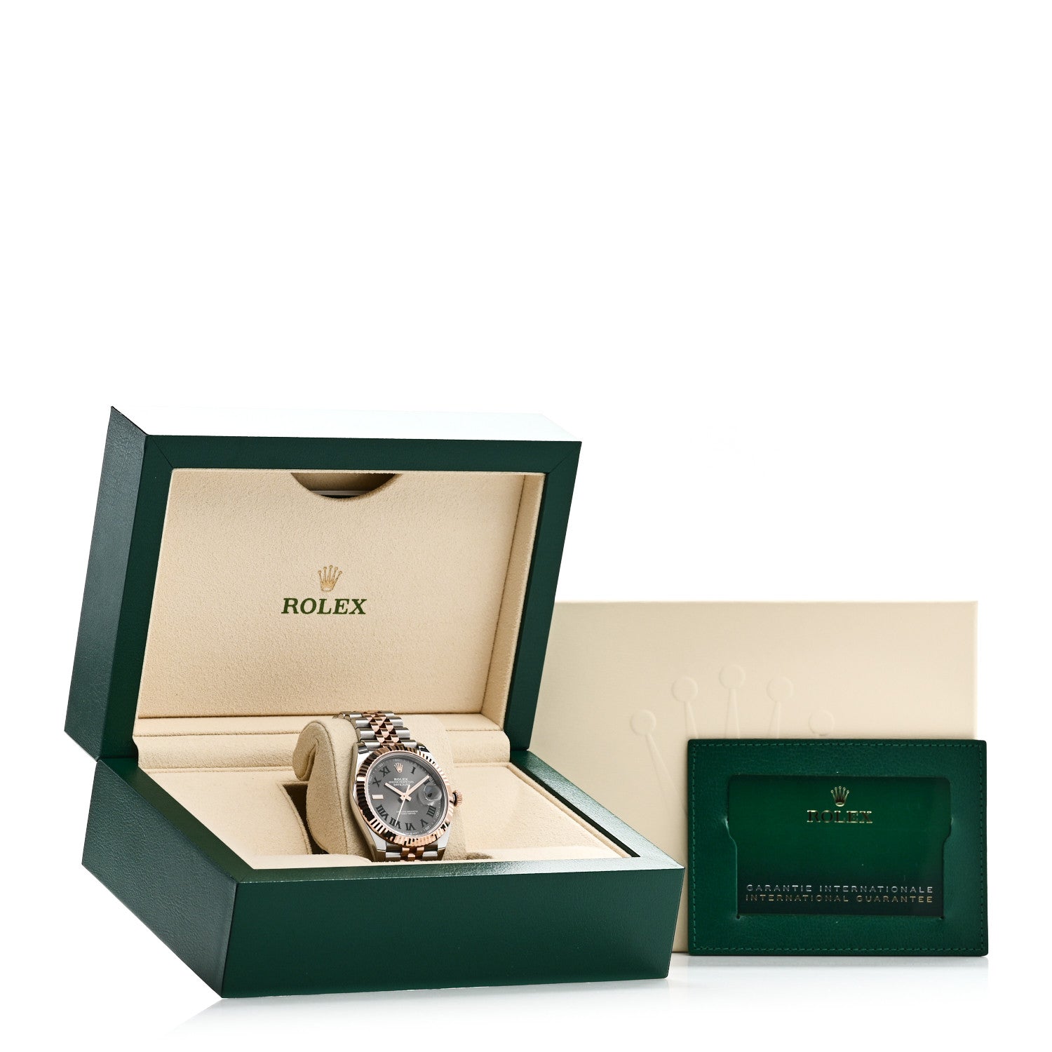 Rolex Stainless Steel 18K Everose Gold 41mm Oyster Perpetual Wimbledon Datejust Watch Slate 126331 5 of 5