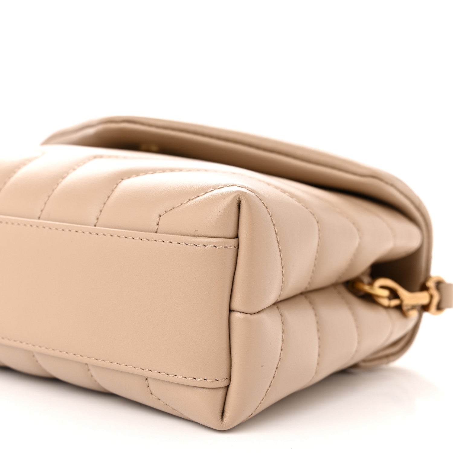 Saint Laurent Calfskin Y Quilted Monogram Toy Loulou Crossbody Bag Nude Powder 10 of 11