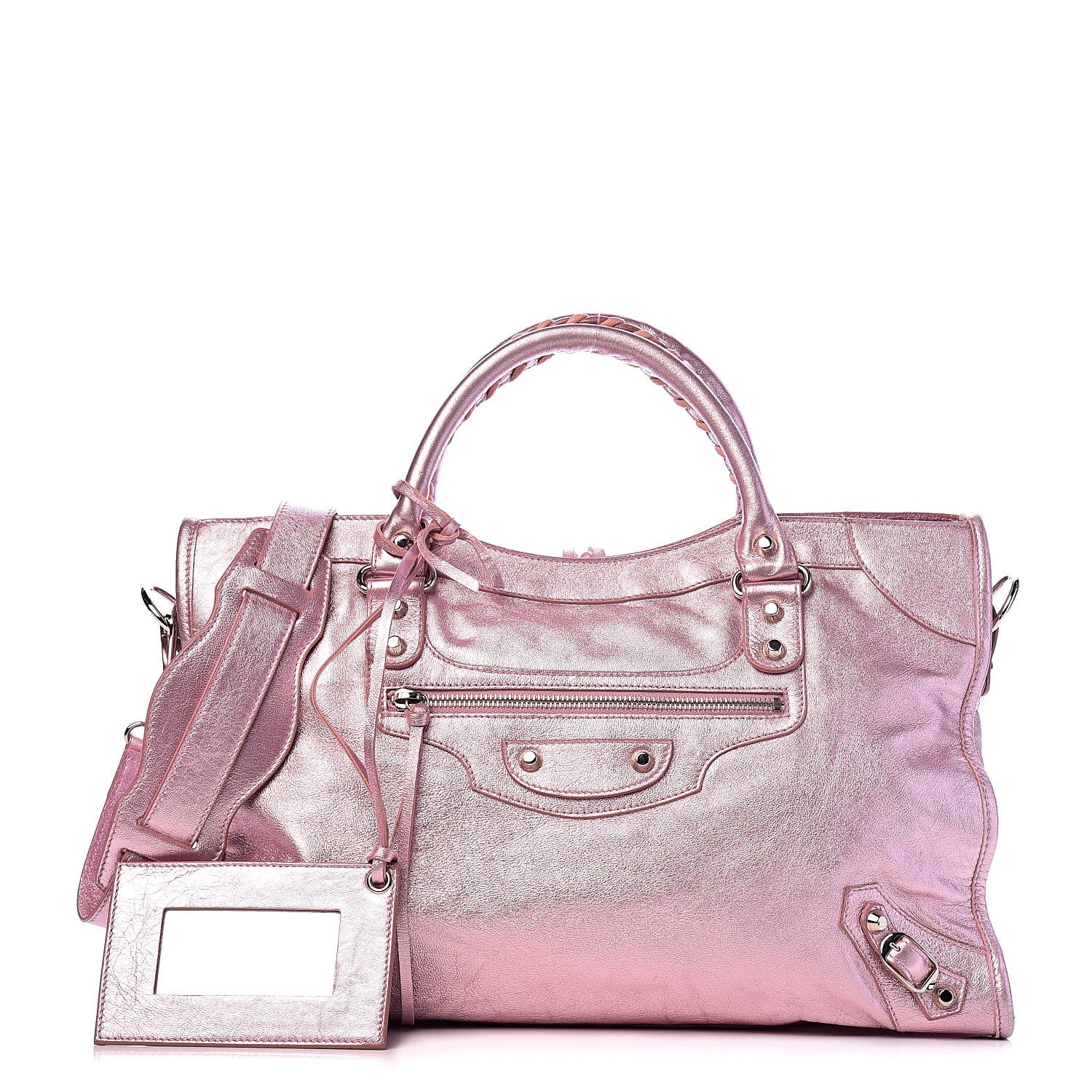 Balenciaga Metallic Agneau Classic Silver Hardware S City Sparkle Pale Rose 1 of 12
