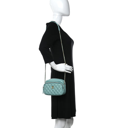 Chanel Calfskin Quilted Day Trips Camera Case Turquoise 2 of 11