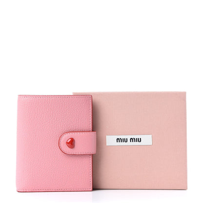 Miu Miu Goatskin Madras Love Forever Wallet Rosa 7 of 7