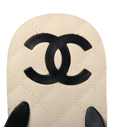 Chanel PVC Camellia Thong Sandals 37 Black 8 of 9