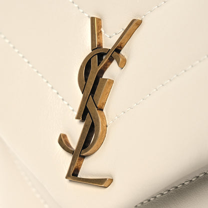 Saint Laurent Calfskin Y Quilted Monogram Toy Loulou Crossbody Bag Blanc Vintage 12 of 13