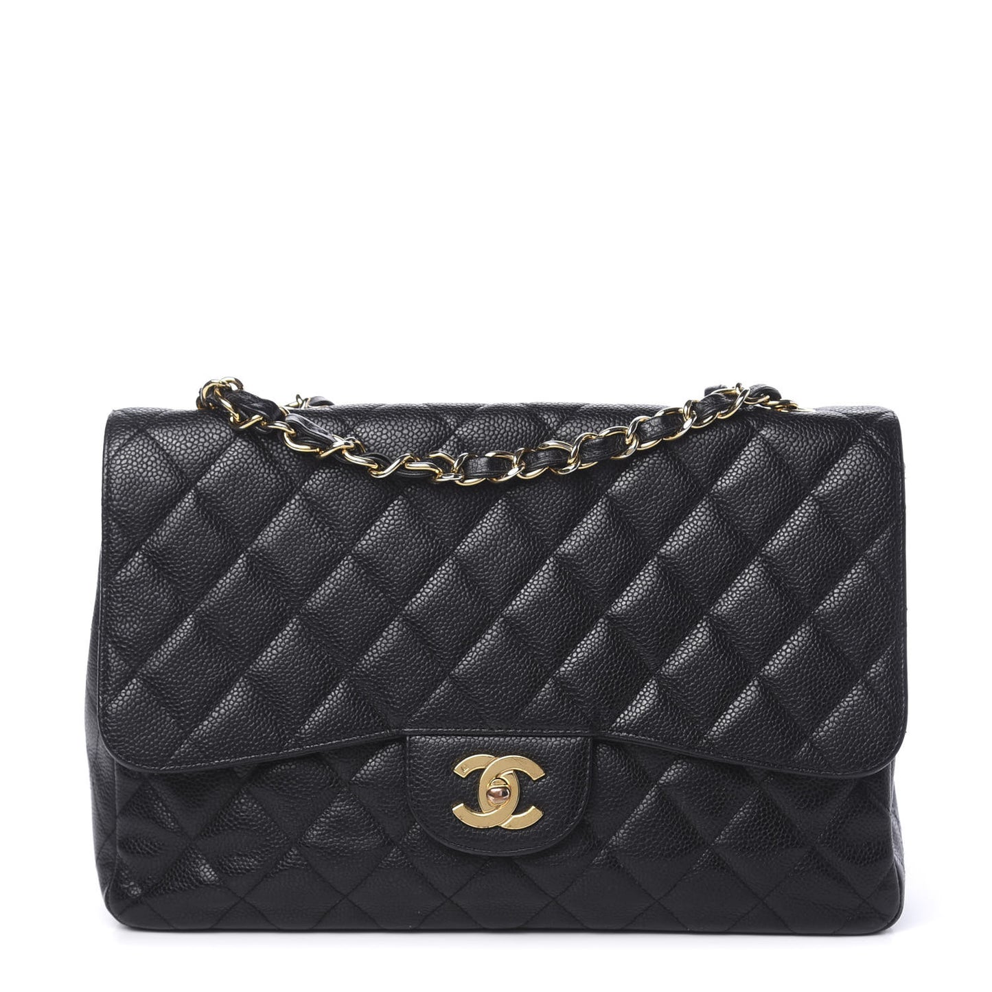 Caviar Quilted Jumbo Single Flap Black