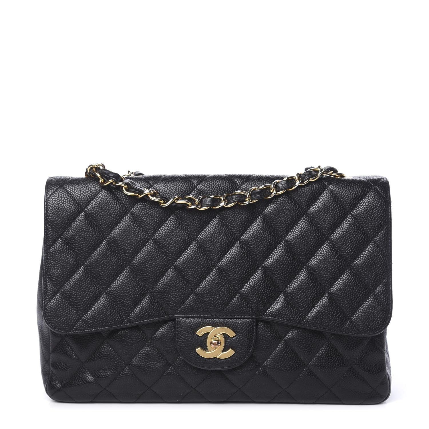 Chanel Caviar Quilted Jumbo Single Flap Black 1 of 14