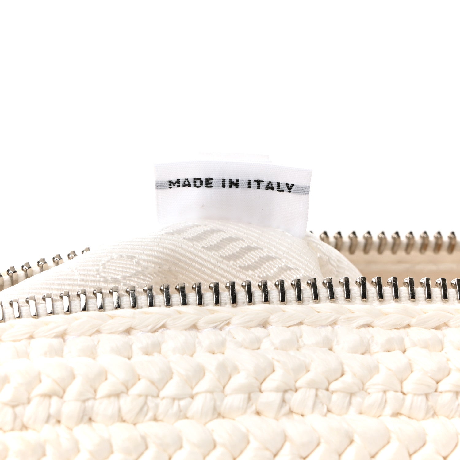 Prada Yarn Raffia Effect Crochet Triangle Shoulder Bag White 7 of 11