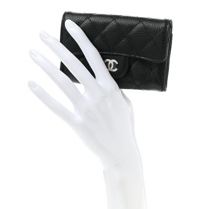 Chanel Caviar Quilted Flap Card Holder Wallet Black 2 of 9
