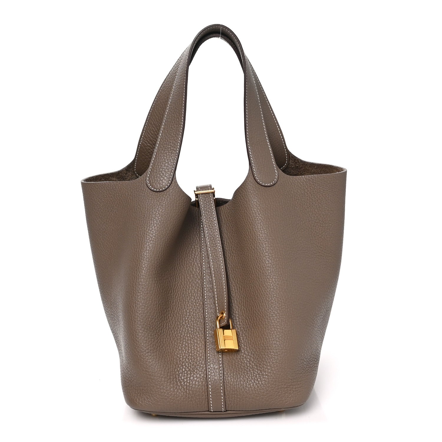 Hermes Taurillon Clemence Picotin Lock 22 MM Etoupe 1 of 10