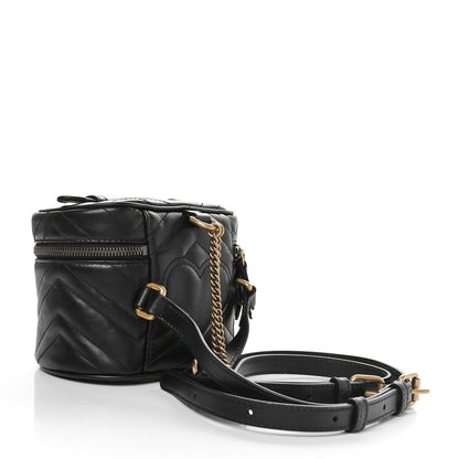 Gucci Calfskin Matelasse Mini GG Marmont Round Backpack Black 2 of 10