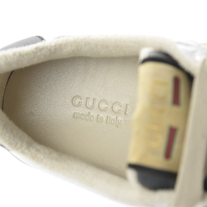 Gucci Metallic Calfskin Web Womens Screener Sneakers 36 Silver Gold Black 7 of 8