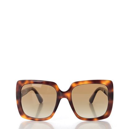 Gucci Square Frame Crystal Sunglasses GG 0418S Tortoiseshell 2 of 10