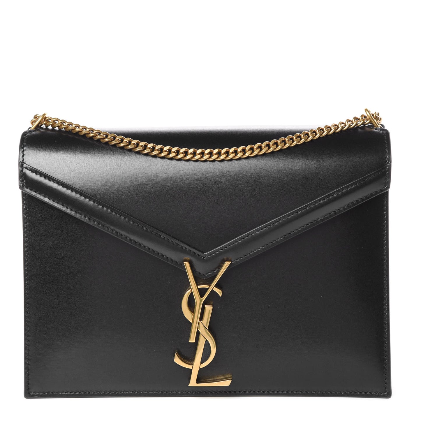 Smooth Calfskin Monogram Cassandra Clasp Bag Black