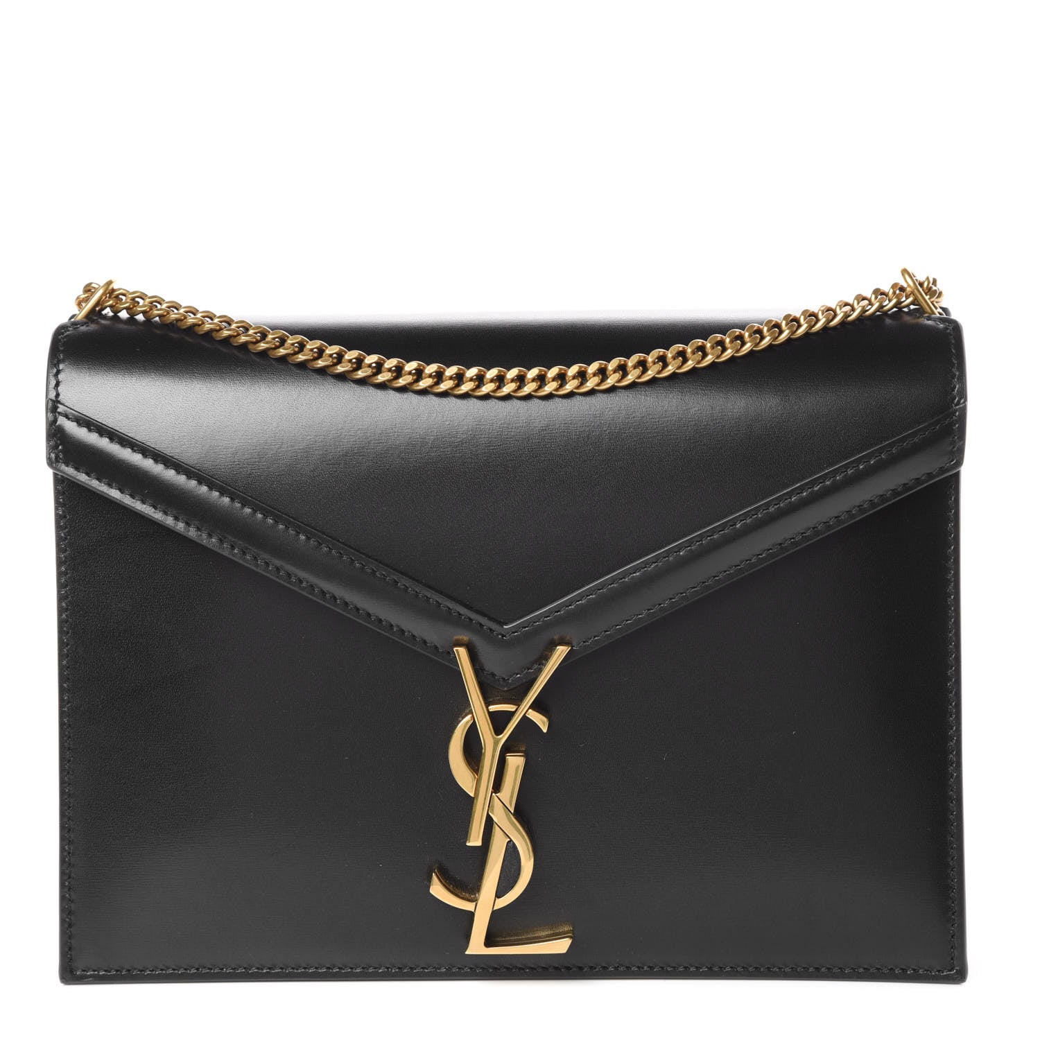 Saint Laurent Smooth Calfskin Monogram Cassandra Clasp Bag Black 1 of 8