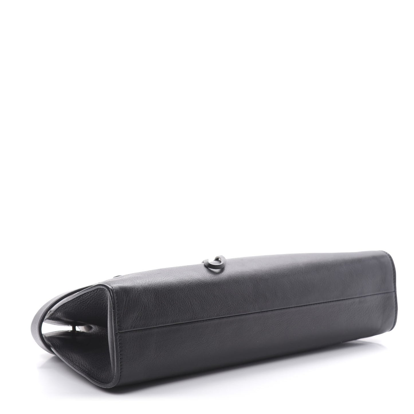 Calfskin Bamboo Handle Tote Black