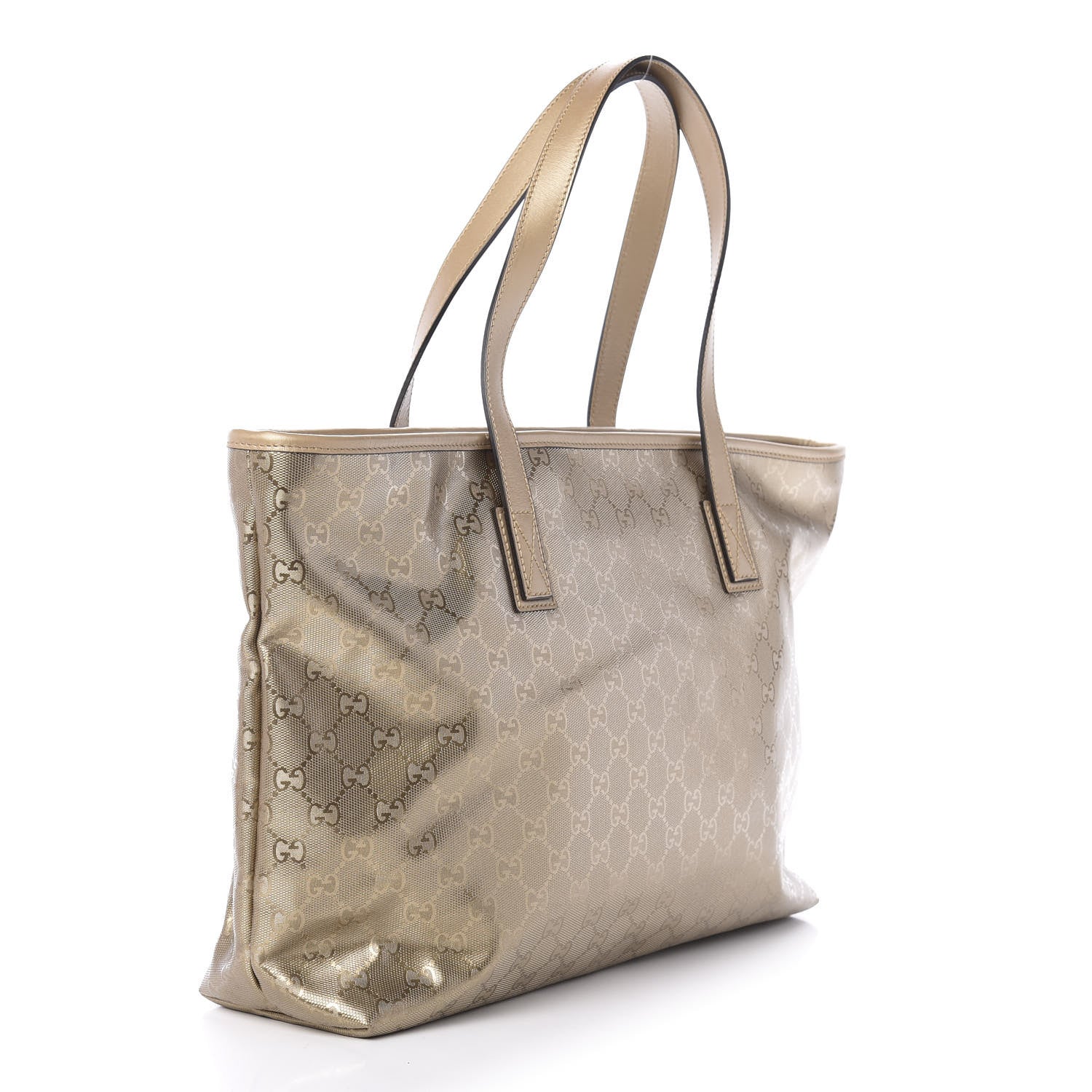 Gucci Imprime Monogram Medium Zippered Shopping Tote Champagne 3 of 11
