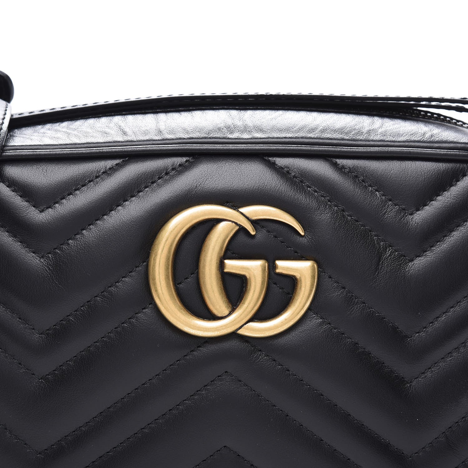 Gucci Calfskin Matelasse Small GG Marmont Chain Shoulder Bag Black 13 of 13