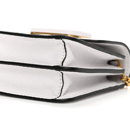 Valentino Garavani Grainy Calfskin Vlogo Compact Wallet with Chain Optic White 8 of 9