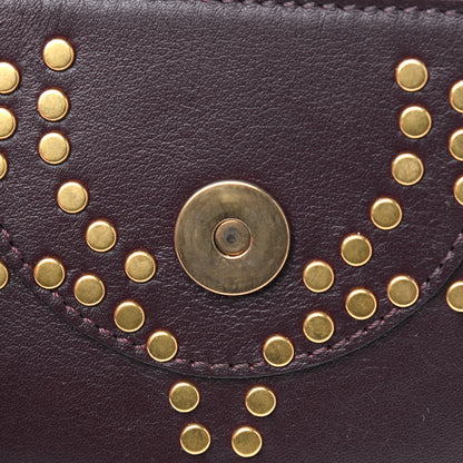 Chloe Suede Calfskin Studded Small Faye Shoulder Bag Dark Purple 14 of 20
