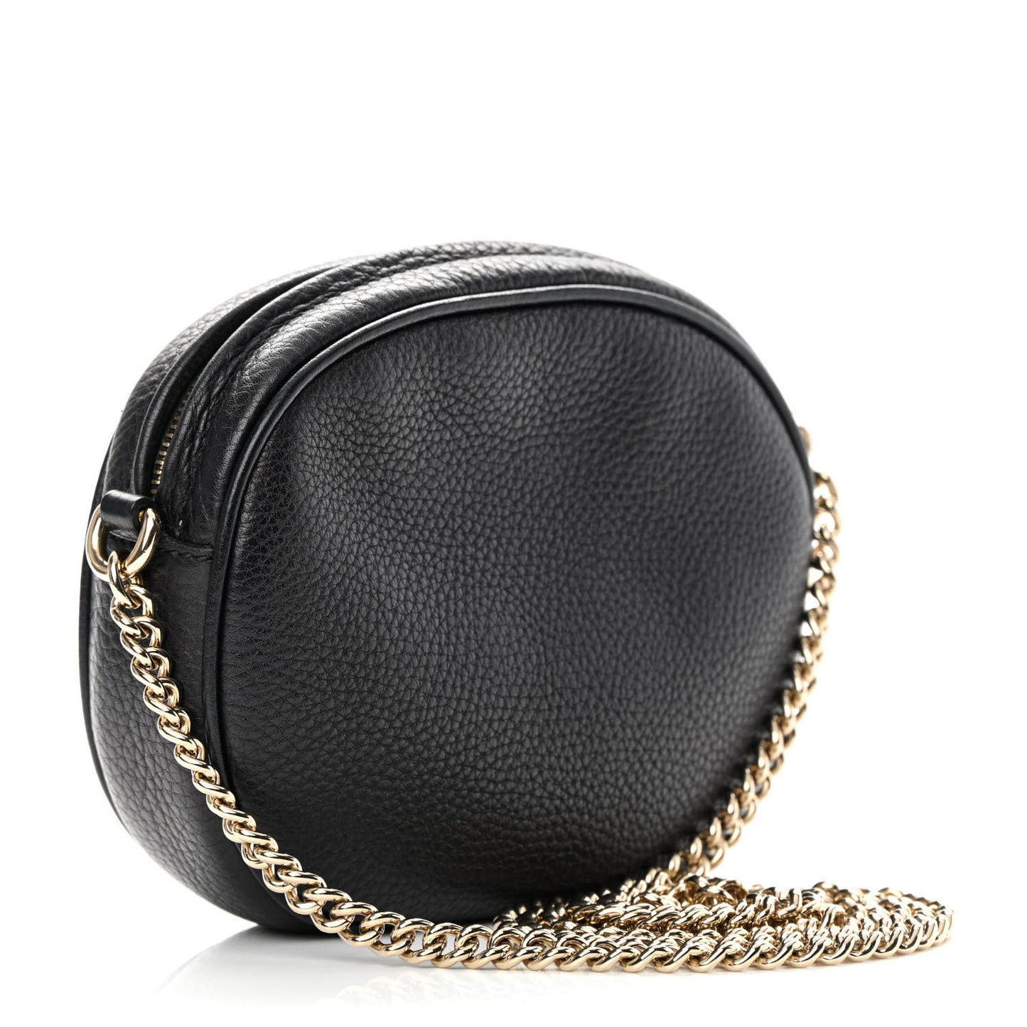 Pebbled Calfskin Mini Soho Chain Bag Black