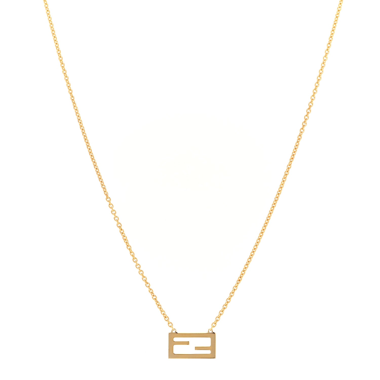 Fendi Bronze Baguette Necklace Gold 1 of 7
