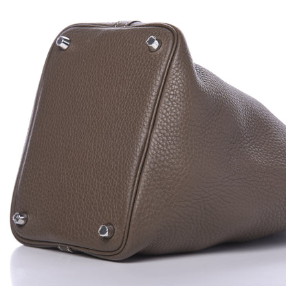 Hermes Taurillon Clemence Picotin Lock 18 PM Etoupe 9 of 10