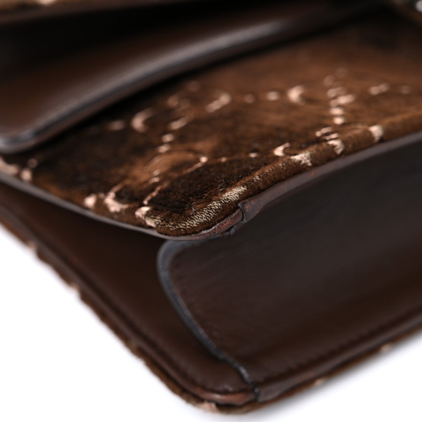 Velvet Moon Calfskin Crystal GG Monogram Small Dionysus Shoulder Bag Brown Vintage Cocoa Black Diamond