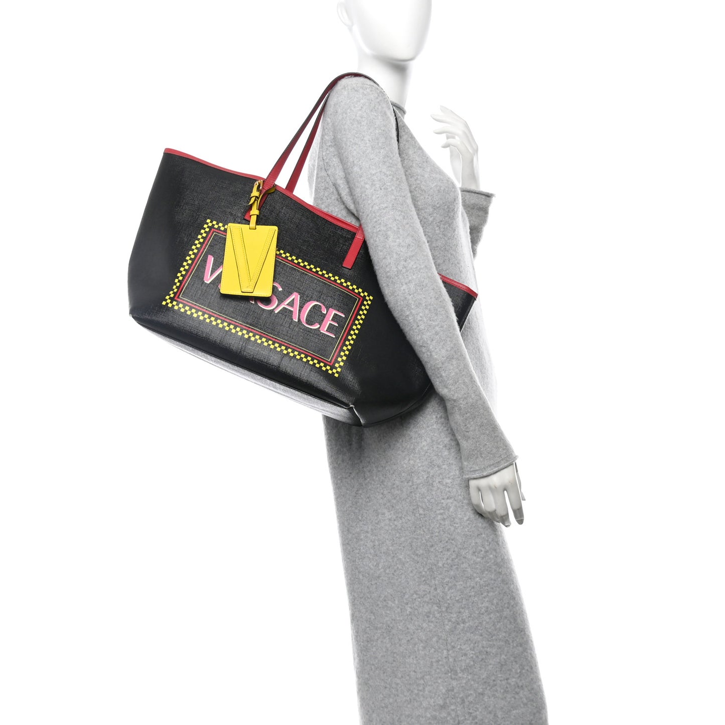 Coated Canvas Vintage 90's Logo Tote Black
