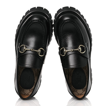 Gucci Betis Glamour Calfskin Womens Horsebit Loafers 37.5 Black 2 of 12