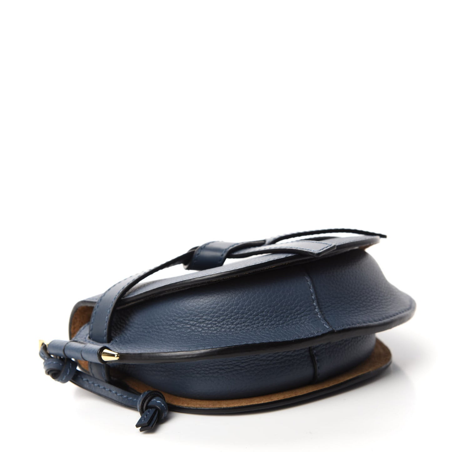 Grained Calfskin Mini Gate Crossbody Bag Steel Blue