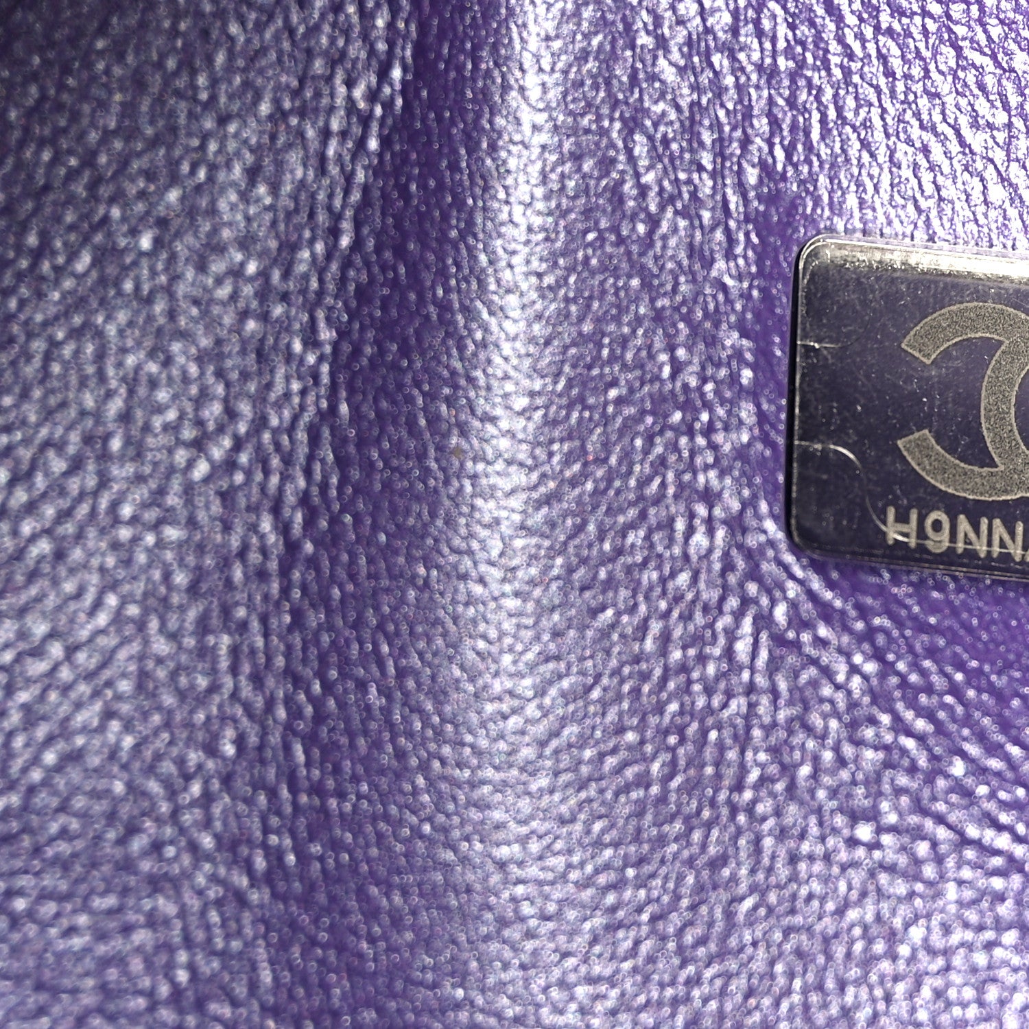 Chanel Metallic Lambskin Quilted Medium Double Flap Purple 7 of 11