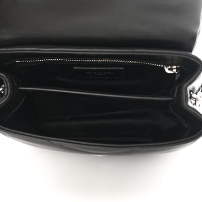 Saint Laurent Calfskin Y Quilted Monogram Toy Loulou Crossbody Bag Black 5 of 13