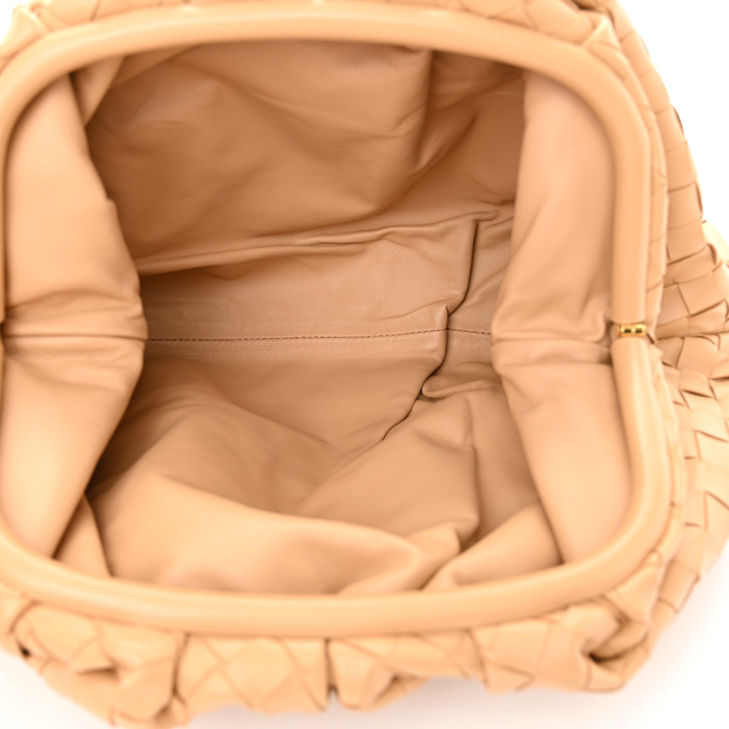 Bottega Veneta Nappa Maxi Intrecciato The Pouch Oversized Clutch Almond 5 of 10