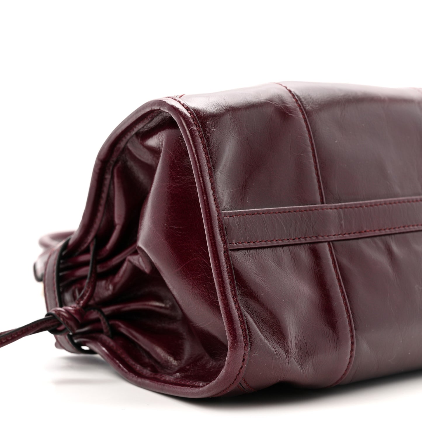 Shiny Nappa Medium Bonnie Shoulder Bag Bordeaux