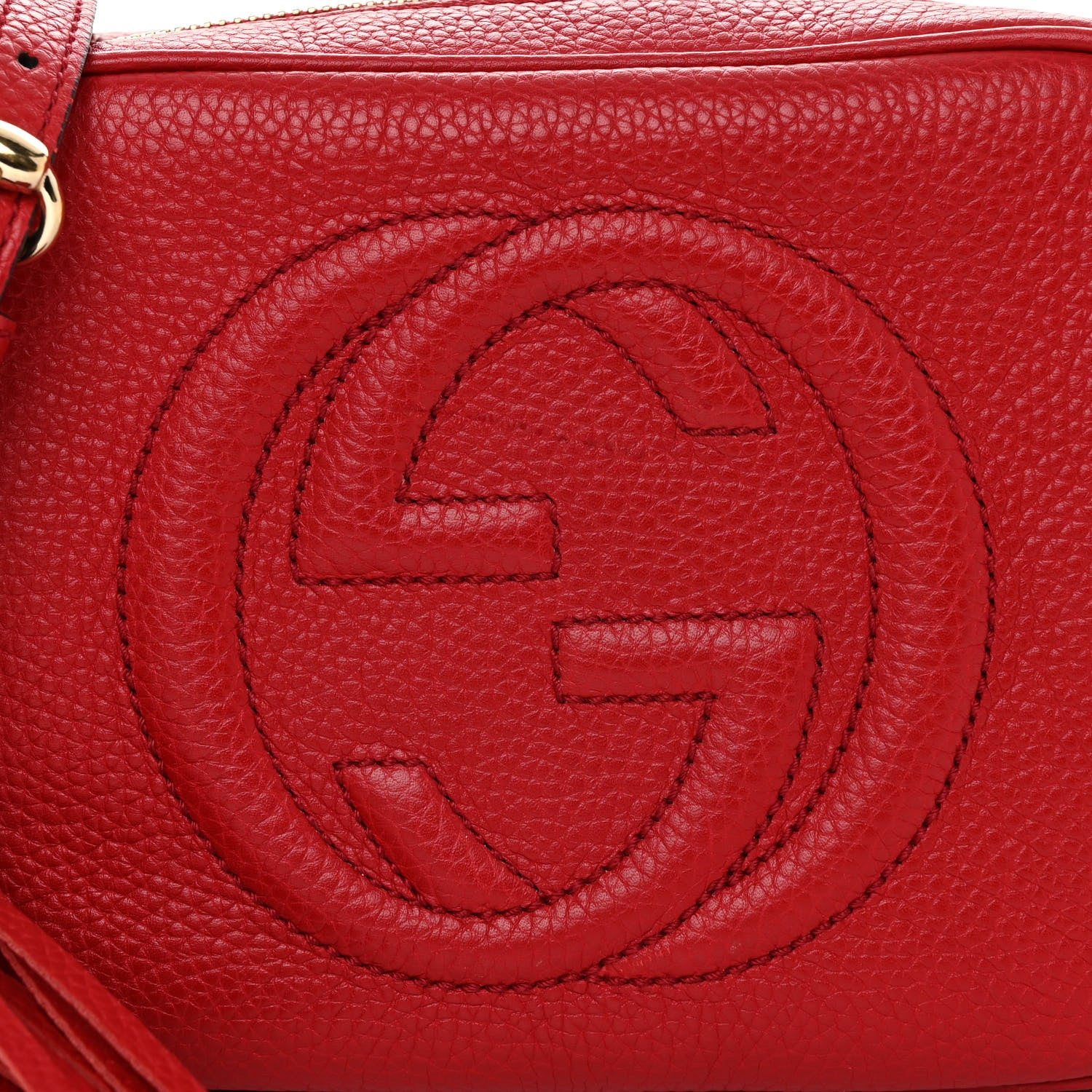 Gucci Pebbled Calfskin Small Soho Disco Bag Vibrant Red 8 of 11
