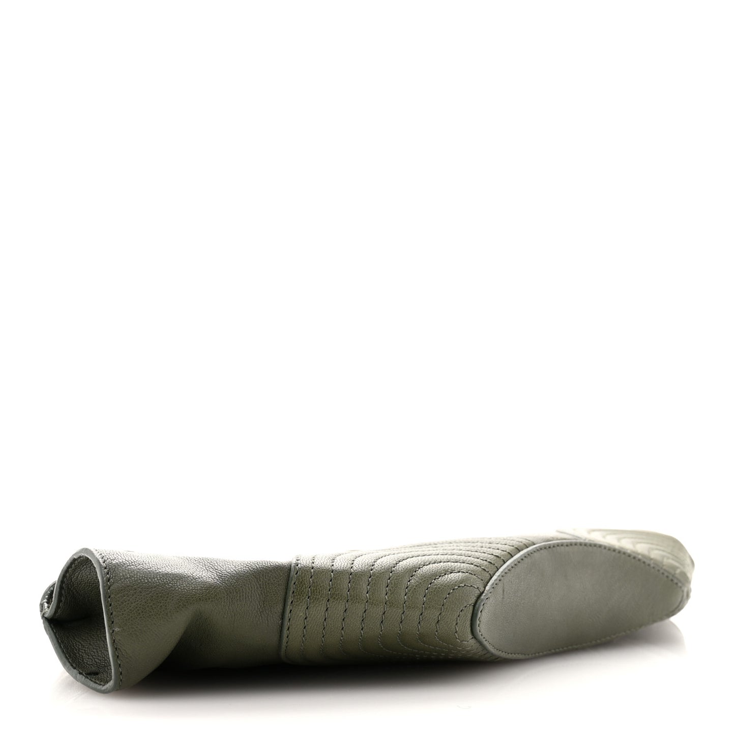 Calfskin Studded De Manta Clutch Green