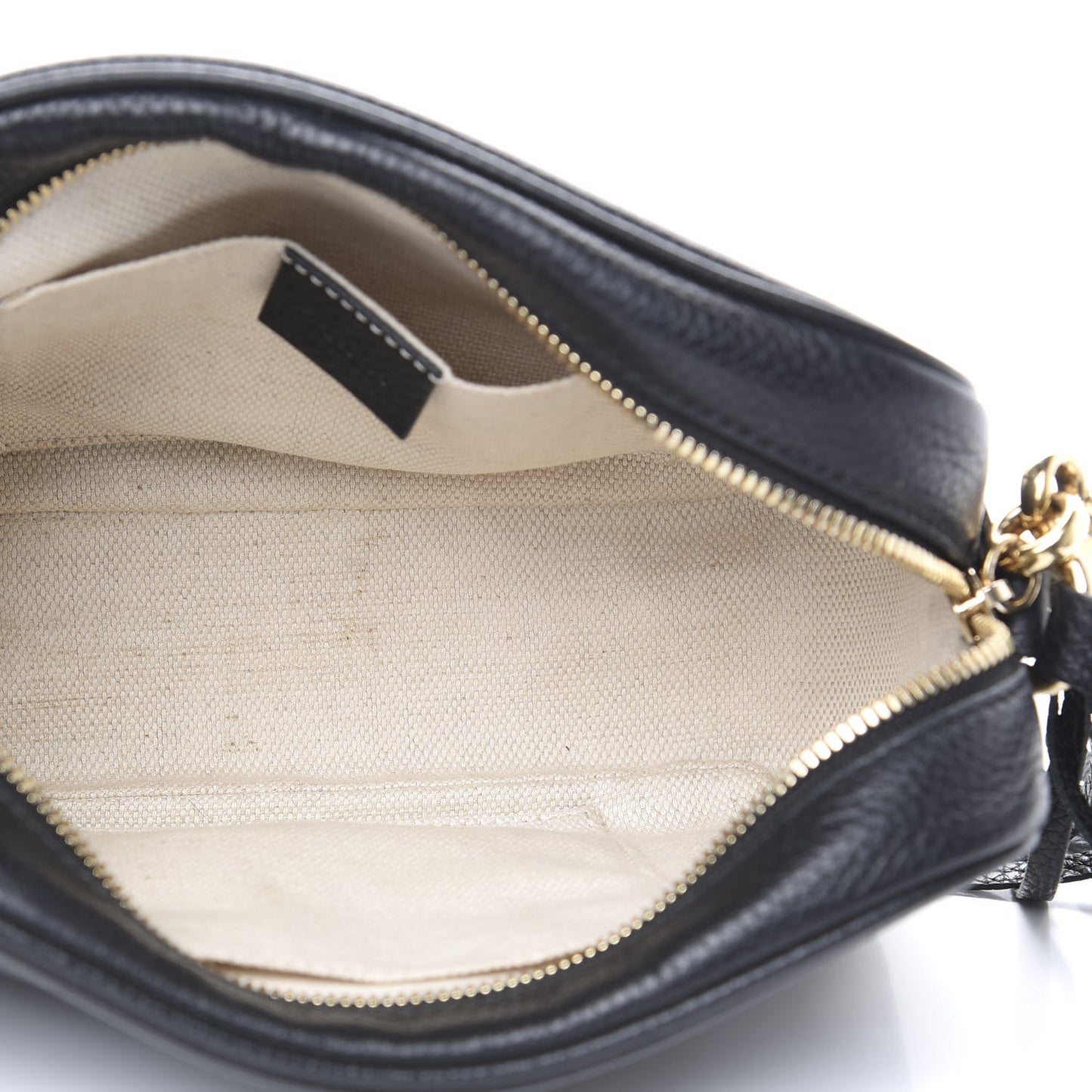 Pebbled Calfskin Small Soho Disco Bag Black