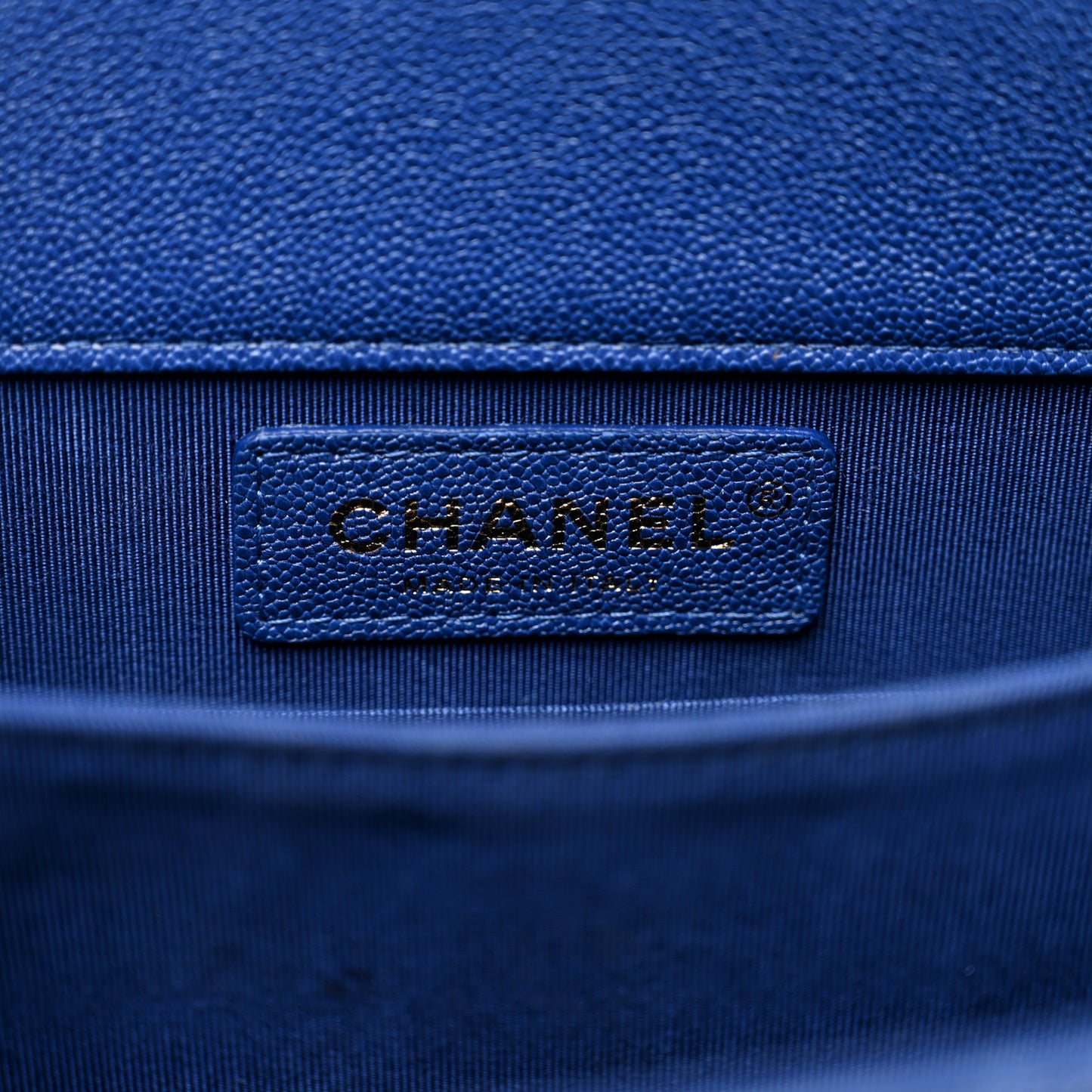 Caviar Quilted North South Boy Flap Blue