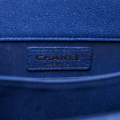 Chanel Caviar Quilted North South Boy Flap Blue 7 of 10