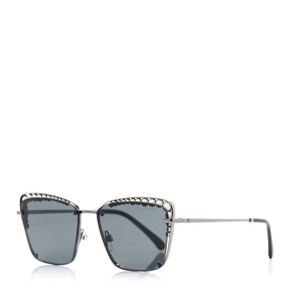 Chanel Square Frame Pearl Sunglasses 4235-H Dark Grey 1 of 7