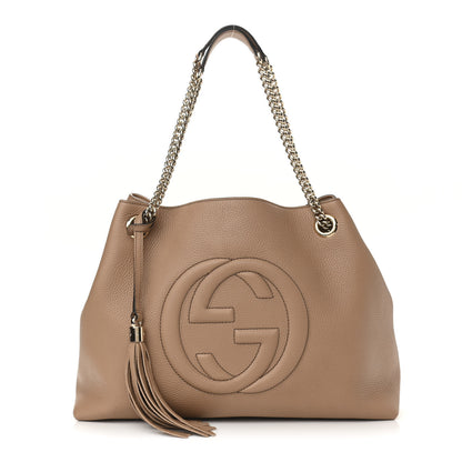 Gucci Pebbled Calfskin Medium Soho Chain Shoulder Bag Camelia 1 of 10