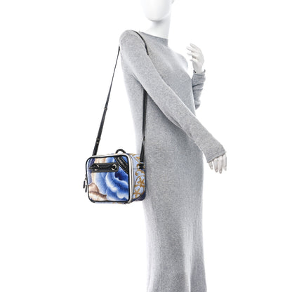 Balenciaga Agneau Floral Print Small Blanket Square Tote Bleu 3 of 10