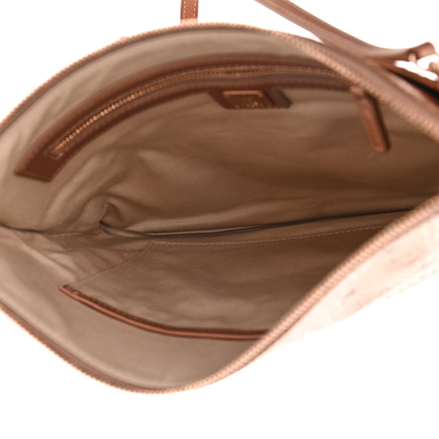 MCM Metallic Visetos Medium Crossbody Pouch Champagne 7 of 10