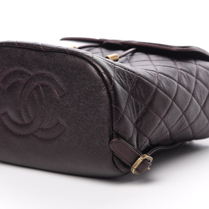Chanel Caviar Quilted Filigree Backpack Burgundy 9 of 9