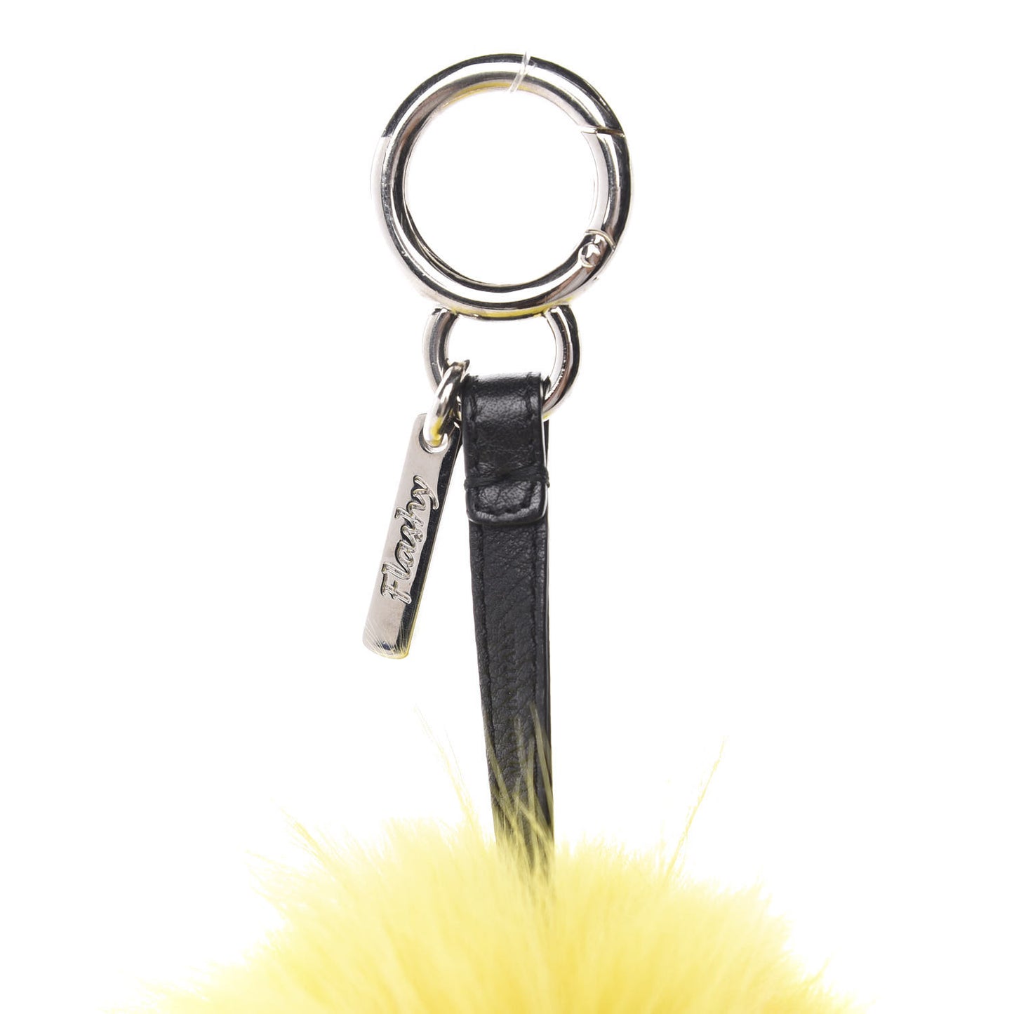 Fox Mink Rabbit Fur Vitello Dolce Flashy Monster Bag Bug Charm Giallo Fluo Multicolor