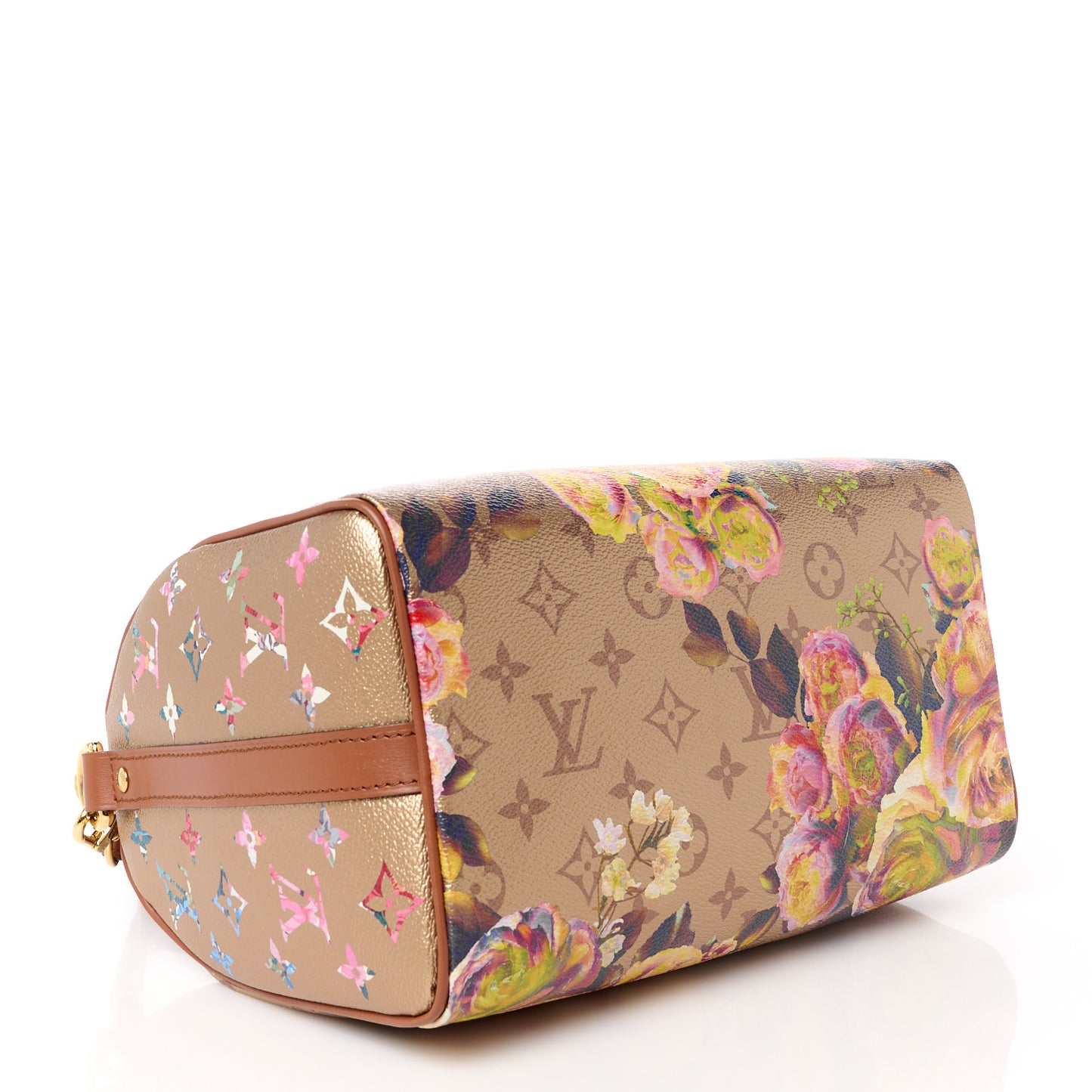 Metallic Monogram LV Garden Speedy Bandouliere 25 Gold