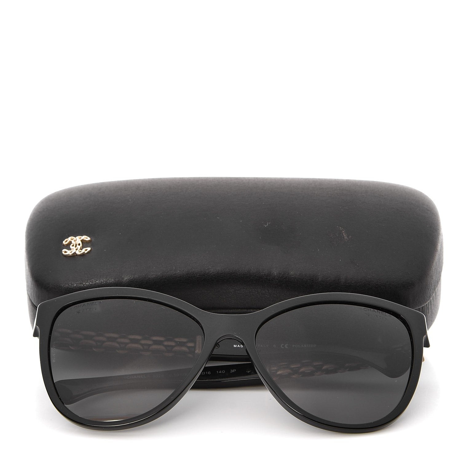 Chanel Cat Eye Chain Polarized Sunglasses 5326 Black 20 of 20
